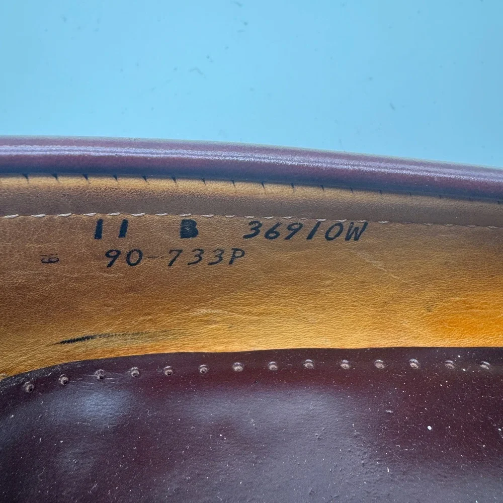 Classic Burgundy Leather Penny Loafers Men's Dress Shoes Size‎ 11 B